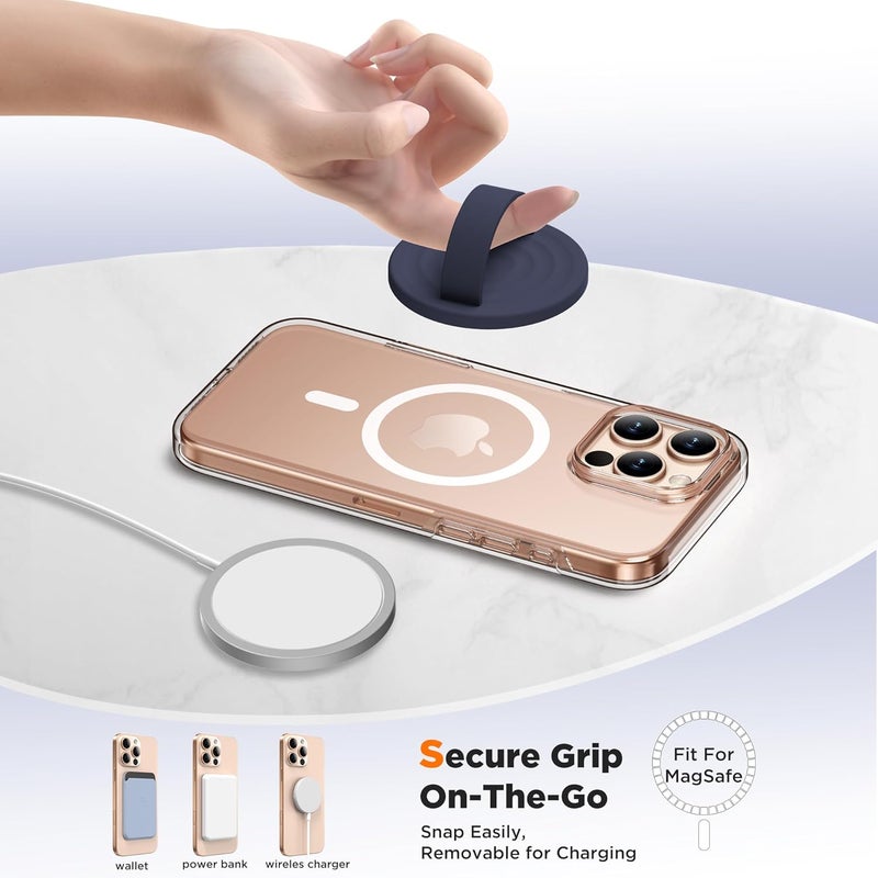 COFFKER Magnetic Phone Grip Ring Holder, Liquid Silicone Magnet Cell Phone Grip Finger Loop, Compatible with Magsafe, Back of Phone for iPhone 17/16/15/14/13/12 Series, Midnight Blue - Image 4
